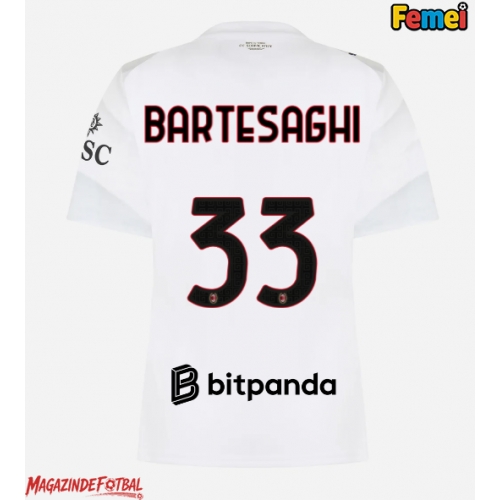 AC Milan Davide Bartesaghi #33 Tricou Fotbal Replică 2026-27 Femei Deplasare AC Milan Davide Bartesaghi #33 Tricou Fotbal Replică 2026-27 Femei Deplasare